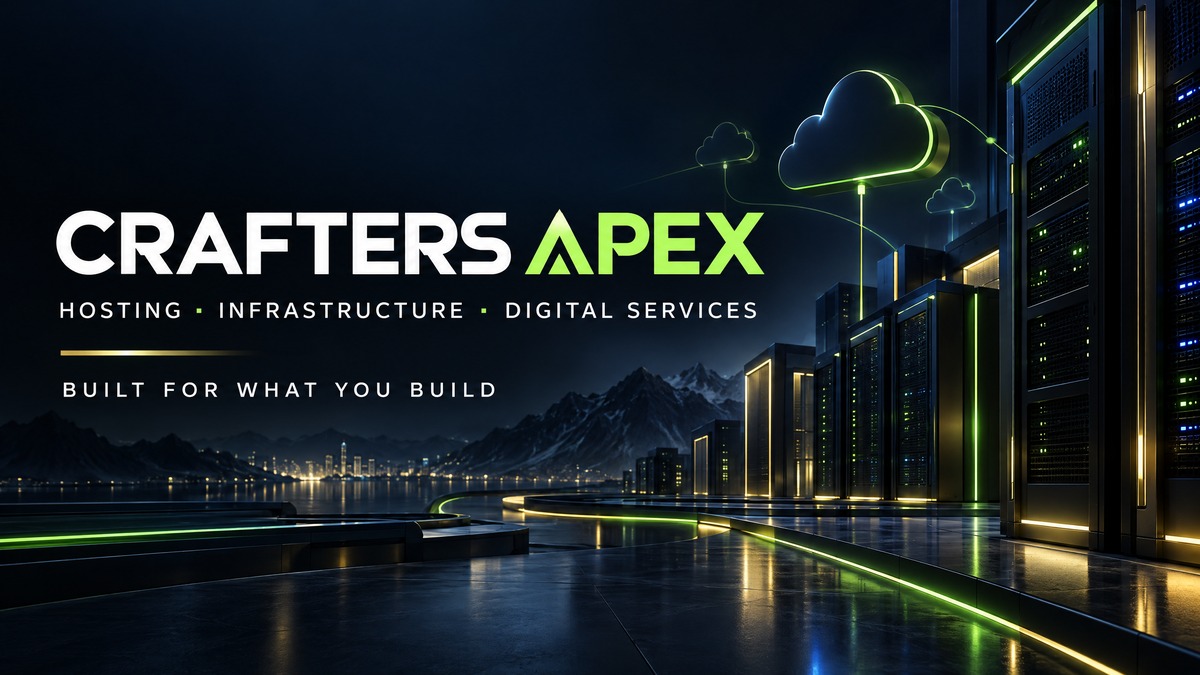 Crafters Apex — hosting, infrastructure and digital services for creators and developers
